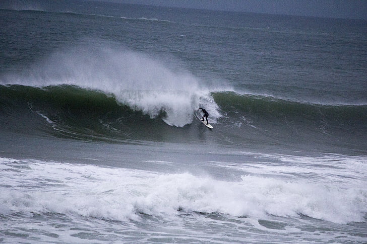 surfing, norr, kusten, Portrush, norra, Irland, havet