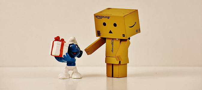 danbo, smurf, gift, give, made, love, surprise