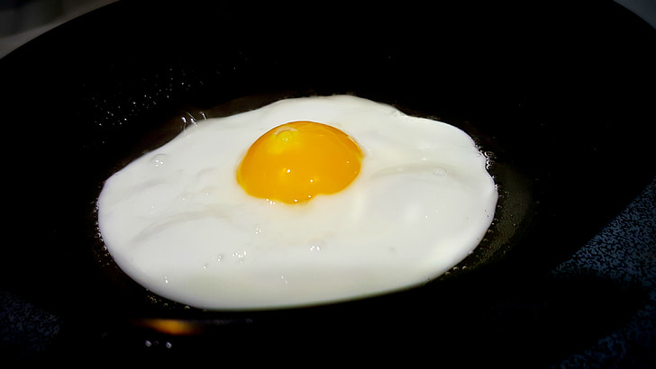 αυγό, τηγανητό αυγό, υγιεινή, τροφίμων, κρόκο αυγού, γεύμα, πρωινό