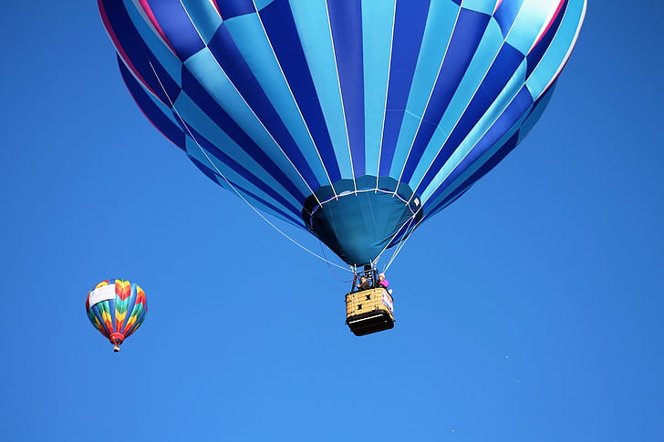 Kuumailmapallo, Albuquerque balloon fiesta, ilmapallot, taivas, värikäs, sininen, Ohje