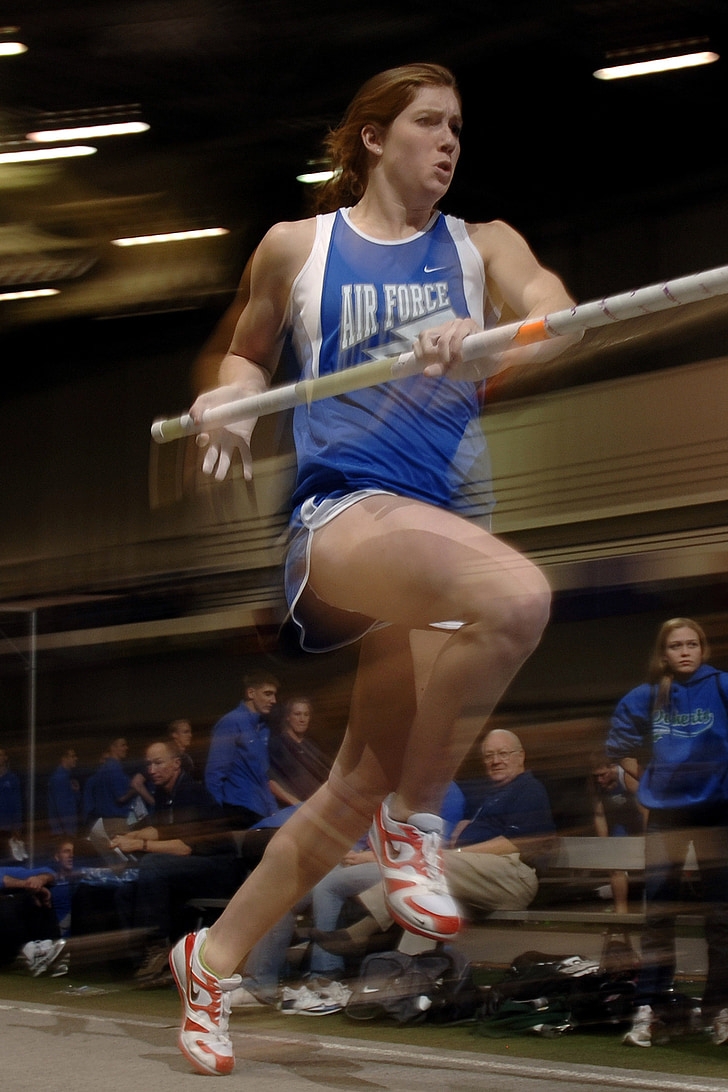 pole vaulter, athlete, sport, field, competition, female, running