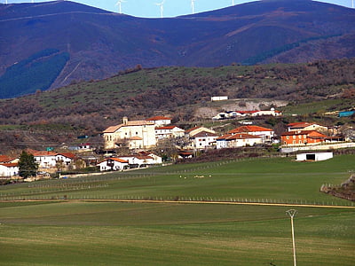 Alava, Espanha, paisagem, vila, cidade, montanhas, cênica