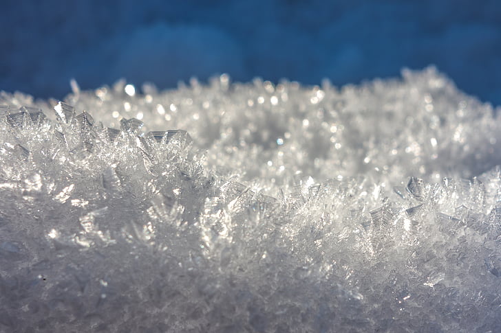 Eis, Kristalle, Eiskristalle, Schnee, Kälte, Winter, gefroren
