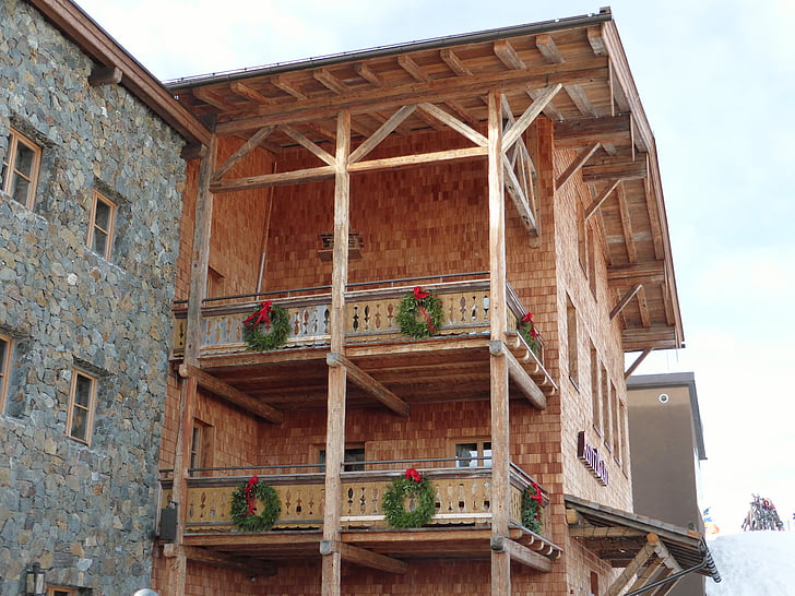 Home, houten veranda, het platform