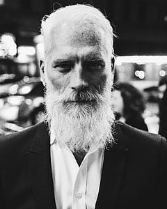 actor, administration, adult, beard, black and-white, blur, ceremony