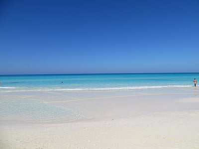 Beach, tenger, kék víz, homok, Horizon, hullámok, Karib-szigetek