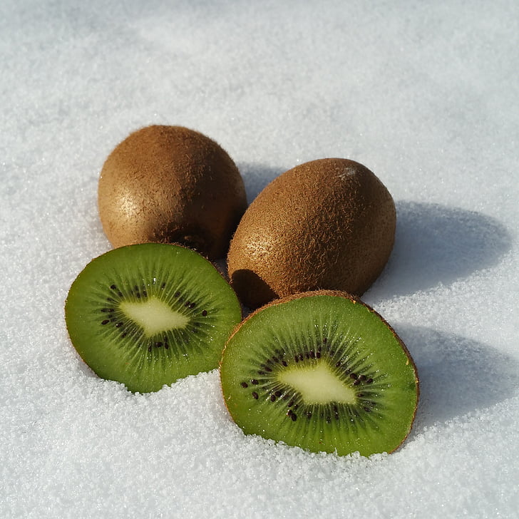 Kiwi, fruit, vitaminen, sneeuw, voedsel