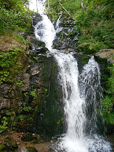 waterfall, rock, water, flow, murmur, splash, bach