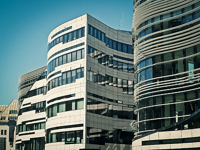 Architektur, moderne, Düsseldorf, Gebäude, Glas, Einkaufszentrum, Kö-Bogen