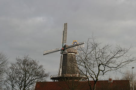 rügen, rügen island, baltic sea, mill, windmill, clouds, sky
