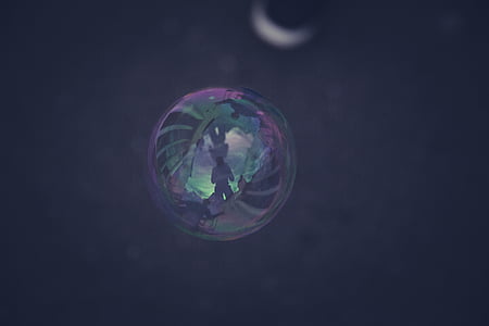 soap bubble, blow, spi, shimmer, airy, sky, colorful