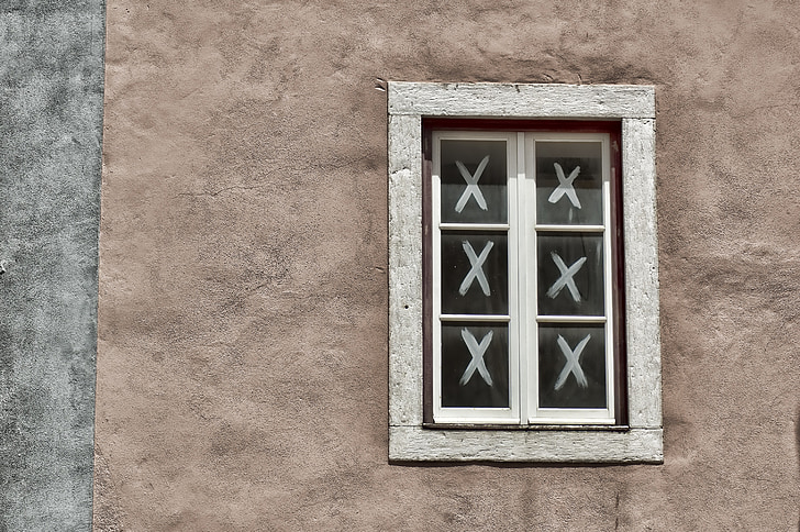 window, wall, home, building, crosses, three online, tic tac toe