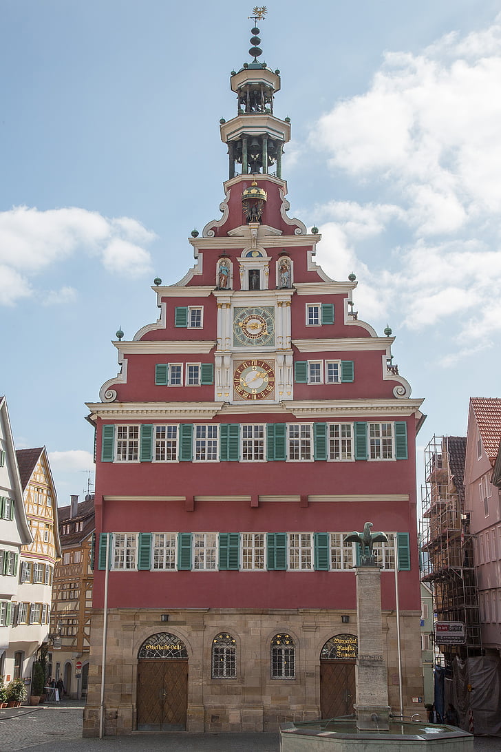 Ayuntamiento de la ciudad, Esslingen, casco antiguo, viejo pasillo de ciudad
