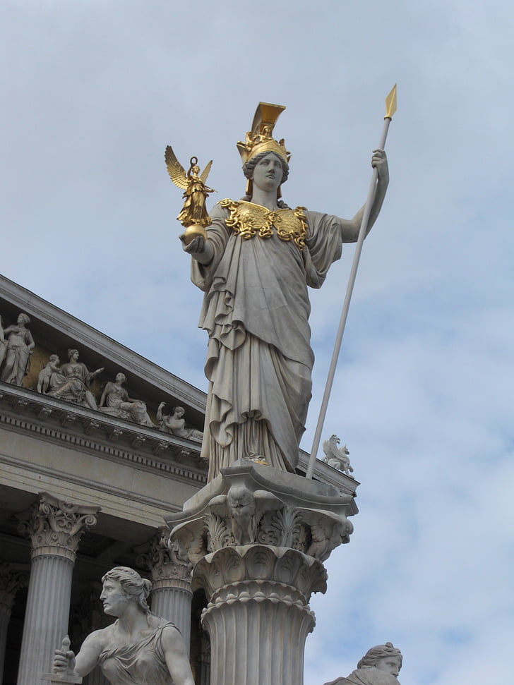 justizia, Viena, Áustria, Parlamento, Pilar, estátua