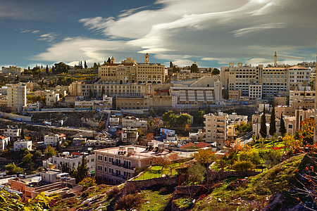 bethlehem, city, homes, hill, view, west bank