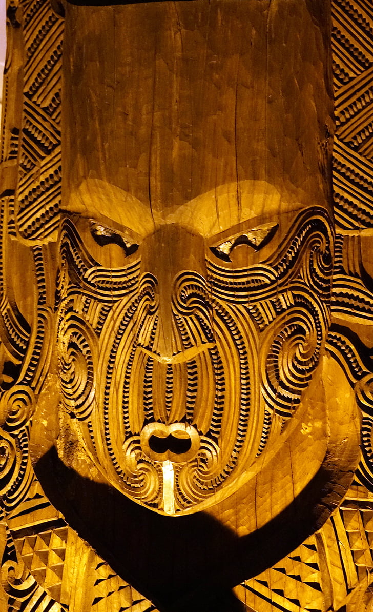 Maori gambar, ukiran, gambar, seni kerajinan, holzfigur, Selandia Baru, kerajinan