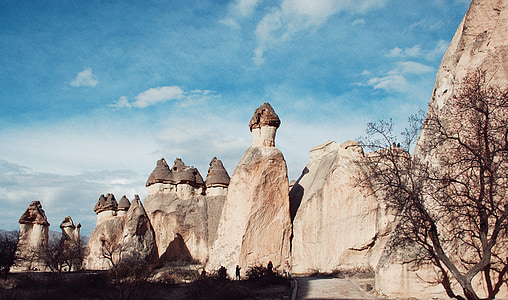 Nevsehir, Cappadocia, Bell, cerobong, pemandangan