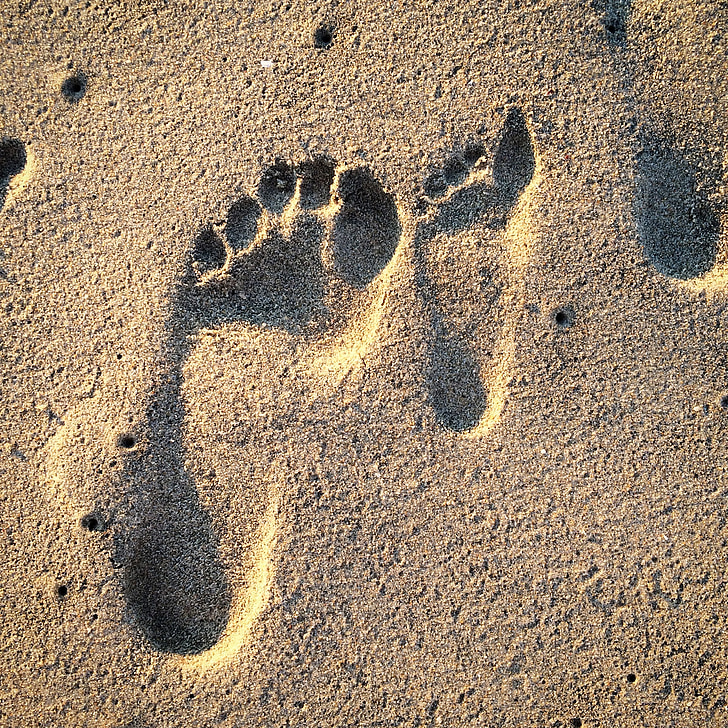 fodaftryk, sand, Beach
