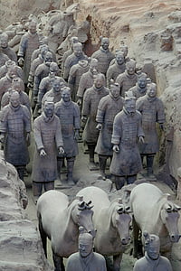 in cotto, guerriero, Cina, Xian, scultura, mitologia