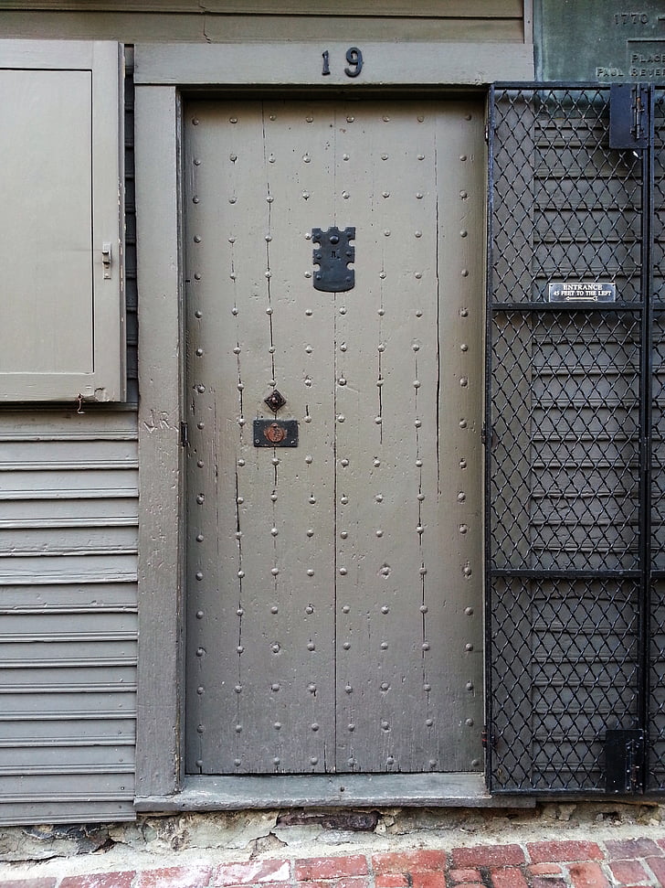 dveře, historické, Paul revere, dům, Spojené státy americké, Severní Amerika, venku