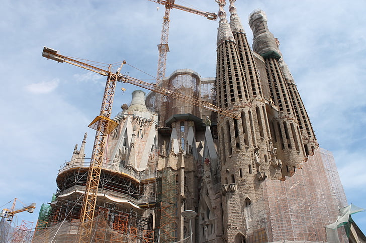 Gaudi, Barselona, Ispanija, bažnyčia, Architektūra, katedra, Sagrada familia