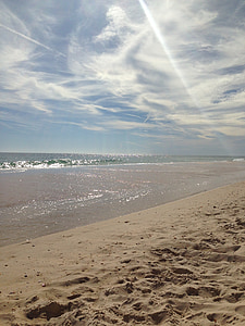 пляж, океан, мне?, песок, песчаный, побережье, небо