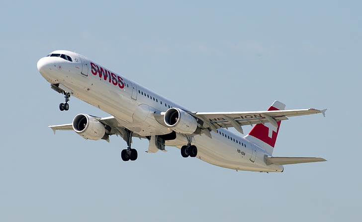 Airbus a321, Swiss airlines, Lentokenttä zurich, Jet, ilmailun, liikenne, lentokenttä