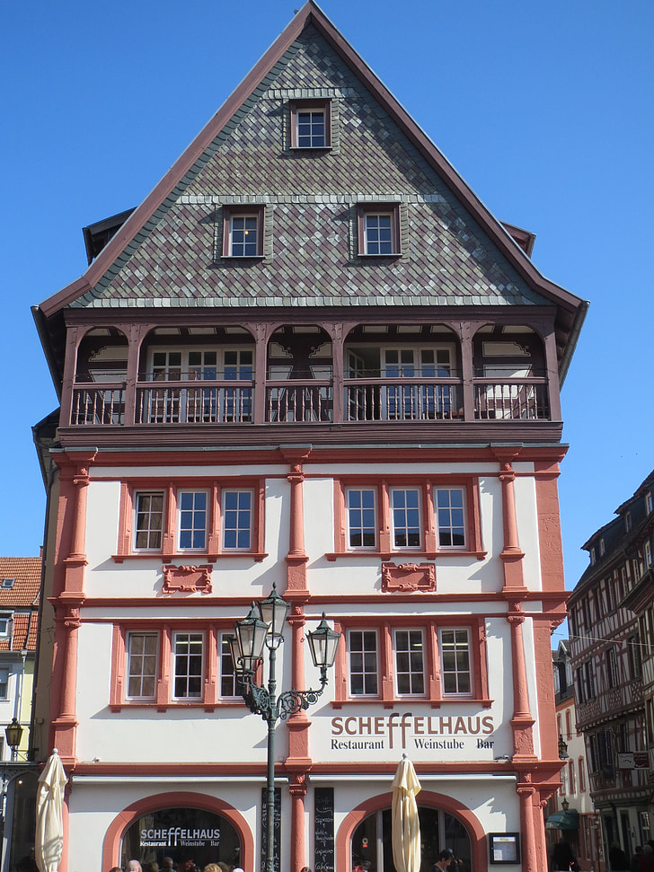 scheffelhaus, Neustadt, huis, gebouw, historische, Duitsland, het platform