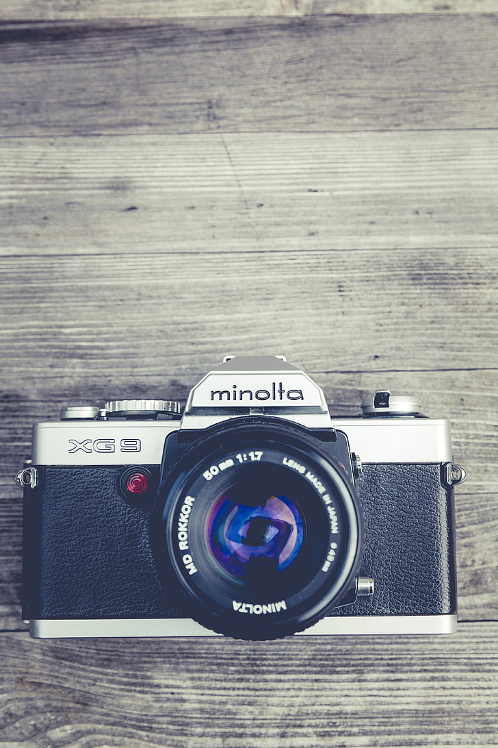 kamera, klasika, lēcas, Minolta, fotogrāfija, SLR