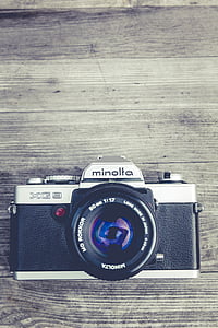 câmera, clássico, lente, Minolta, fotografia, SLR