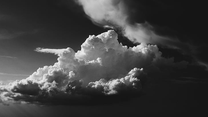 dark, clouds, sky, nature, black and white, weather, cloud - Sky