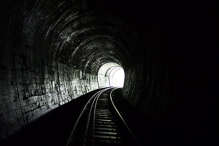 tunnelen, tog, jernbane, transport, spor, linje