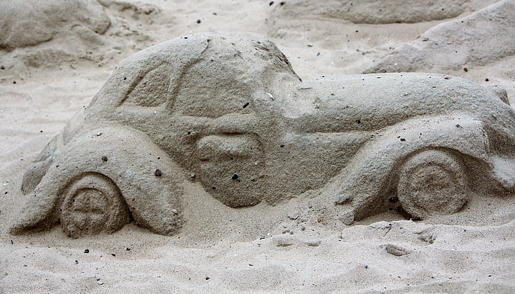 areia, motivo, construção de água, arte