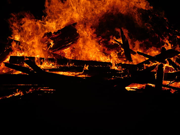 fire, flame, orange, hot, heat, campfire, warm