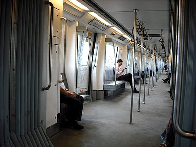 Metro, New delhi, Subway, toget, Indien