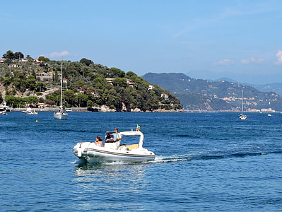 boat, speedboat, sea, water, porto venere, liguria, italy