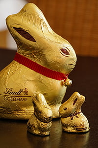 复活节兔子, 兔子, 金箔, 金, 黄金, 复活节, 春天
