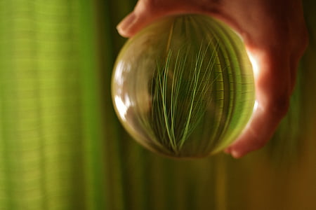 balle, stikla lodes, kunstgras, zaļa, atspoguļojot, gaiši zaļa, stikls