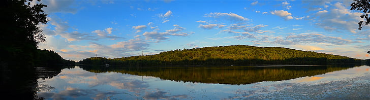 lake, sunset, reflection, water, nature, landscape, sky