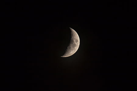 dark, night, moon, light, astronomy, moon Surface, crescent