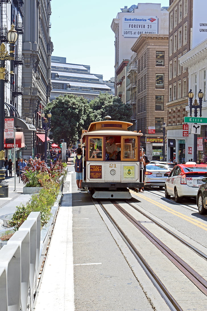 tramvaj, San Francisco, ZDA, mesto, ulica