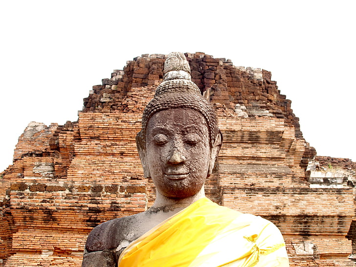 Ayutthaya, Thailand, etnicitet, skulptur, orientalisk, resor, staty