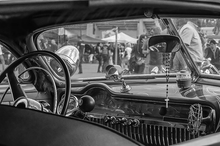 car, motor show, old, classic, retro Styled, old-fashioned, chrome
