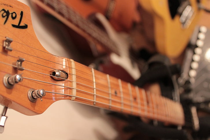 guitarra, música, cordes