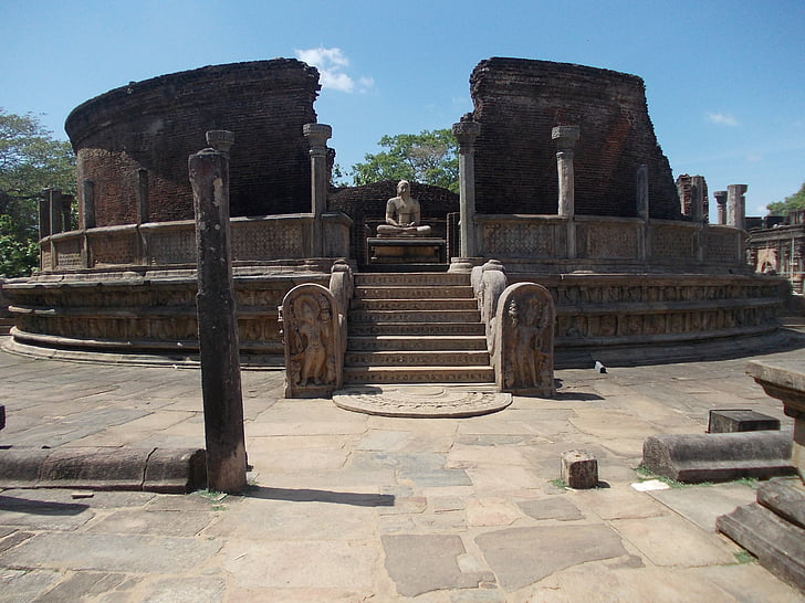 kuno, reruntuhan, batu, batu, Sri lanka, Polonnaruwa, watadageya