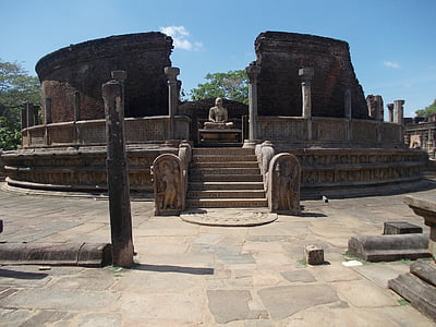 antiga, ruínas, pedras, pedra, Sri lanka, Polonnaruwa, watadageya