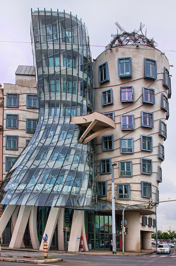 Šokantis namas, Praha, bowever, Architektūra, pastatas, stiklo