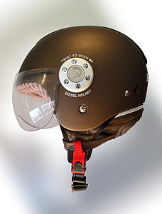 casco, marrón, motos, accesorios, seguridad, protección, protección de cabeza