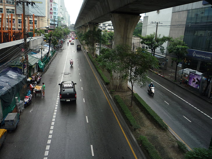 Bangkok, kota besar, Kota, Thailand, Asia, lalu lintas, Street