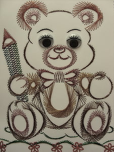 teddy bear, misiaczek, image, chit, children, a fairy tale, embroidery